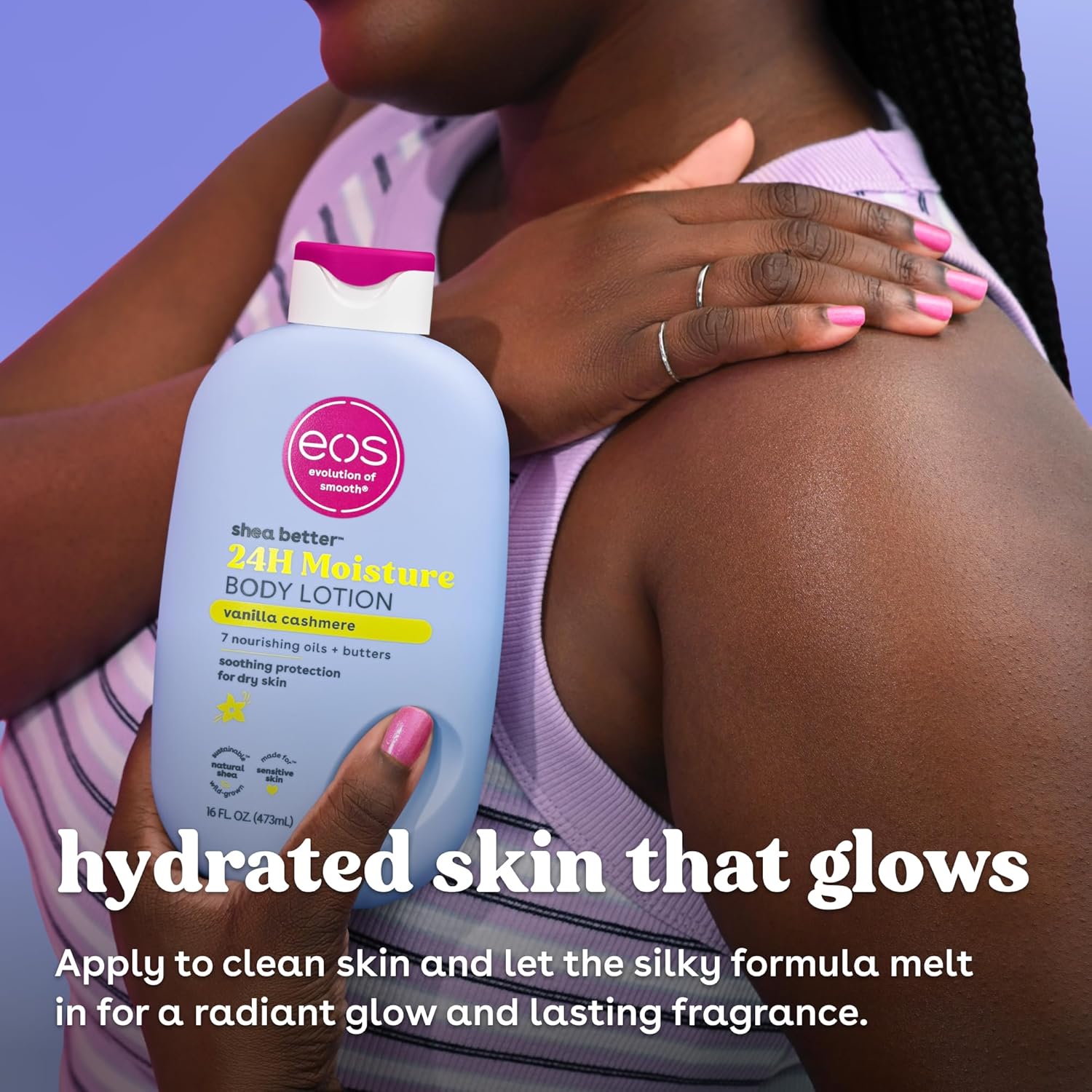 EOS Shea Better Body Lotion Vanilla Cashmere, 24-Hour Moisture Skin Care