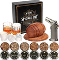 Whiskey Smoker Kit with Torch - 6 Flavors Wood Chips, 2 Glasses, 2 Ice Ball Molds